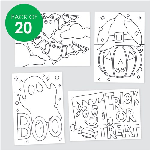 Halloween Sticky Art Sheets - Pack of 20