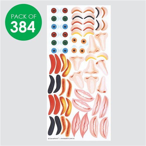 Face Feature Stickers - Pack of 384