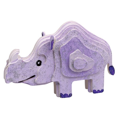 3D Cardboard Animal Puzzles - Rhino - Pack of 10