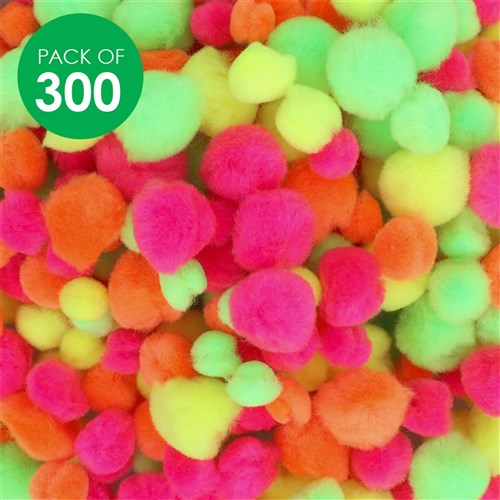 Pom Poms - Fluoro - Pack of 300