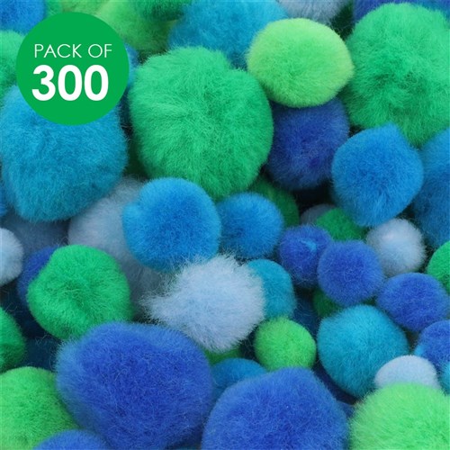 Pom Poms - Cool Colours - Pack of 300