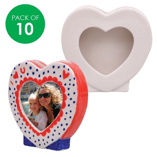 Porcelain Heart Frames - Pack of 10