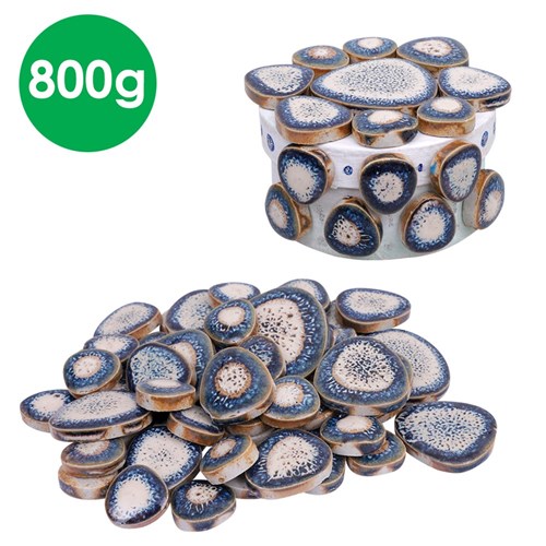 Ceramic Pebble Tiles - Blue & White - 800g Pack