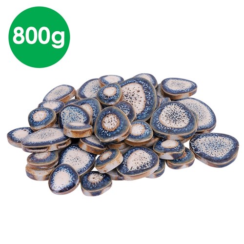 Ceramic Pebble Tiles - Blue & White - 800g Pack