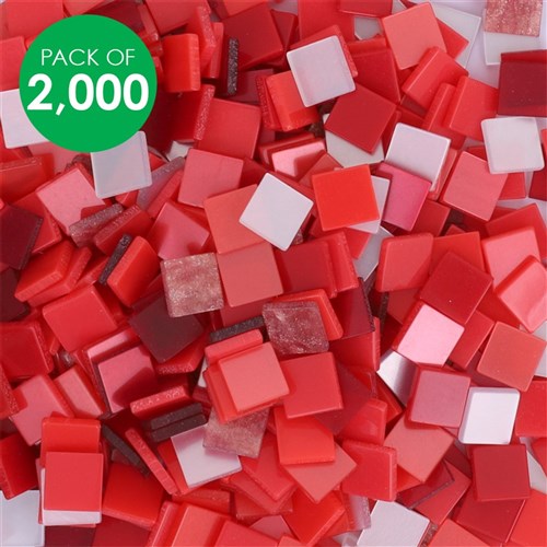 Resin Mosaic Tiles - Red Mix - Pack of 2,000