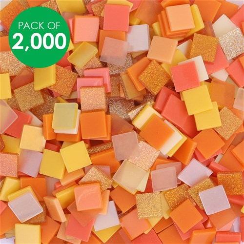 Resin Mosaic Tiles - Orange Mix - Pack of 2,000