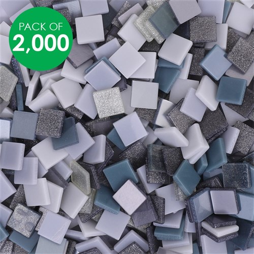 Resin Mosaic Tiles - Grey Mix - Pack of 2,000