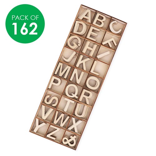 Wooden Alphabet - Natural - Pack of 162