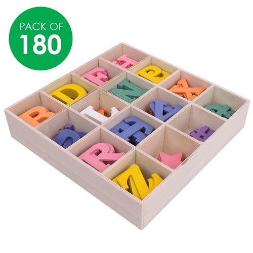 Wooden Alphabet - Bright Colours - Pack of 180