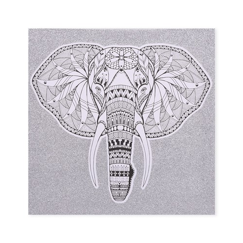 Colour Your Own Glitter Canvas - Elephant - 29 x 29cm