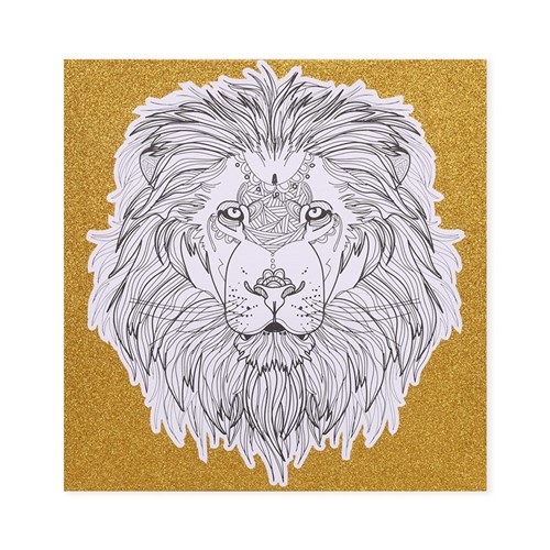Colour Your Own Glitter Canvas - Lion - 29 x 29cm