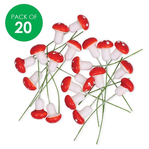 Mini Mushroom Decorations - Pack of 20