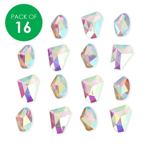 Self-Adhesive Irregular Cut Rhinestones - Pack of 16