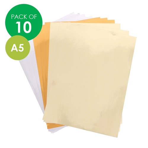 Self-Adhesive Metallic Paper - A5 - Pack of 10 Sheets