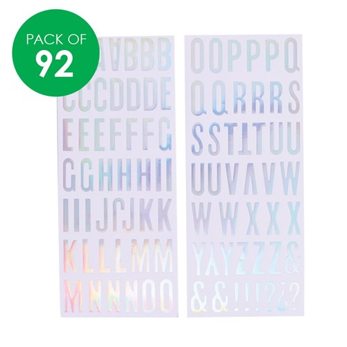Alphabet Stickers - Iridescent - Pack of 92