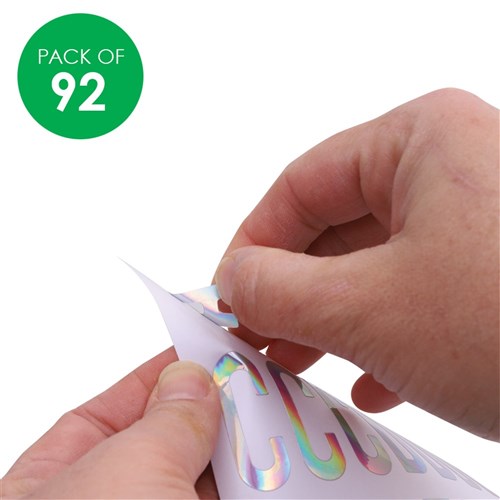 Alphabet Stickers - Iridescent - Pack of 92