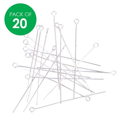Eye Pins - Silver - Pack of 20
