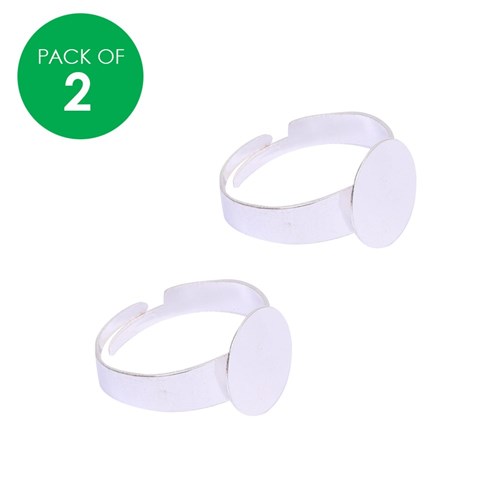 Adjustable Ring Bases - Silver - Pack of 2