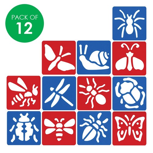 Minibeasts Stencils - Pack of 12