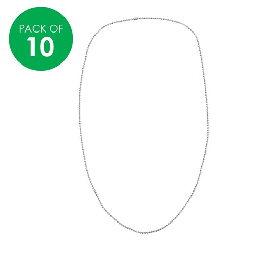 Ball Chain Necklace - Silver - Pack of 10