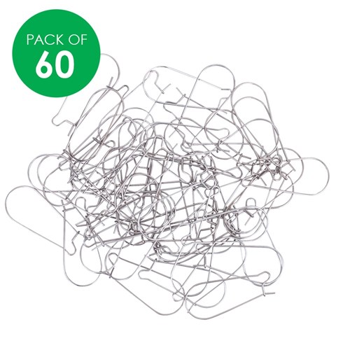 Closeable Shepherd Hooks - Silver - Pack of 60