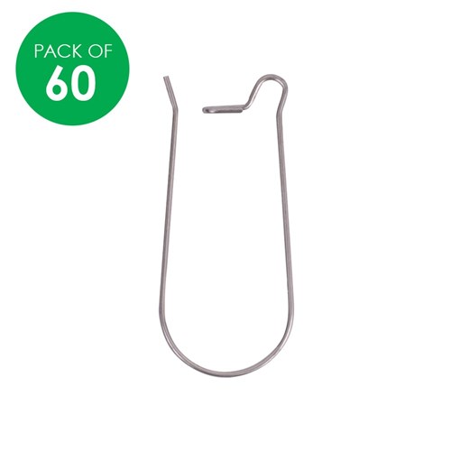 Closeable Shepherd Hooks - Silver - Pack of 60
