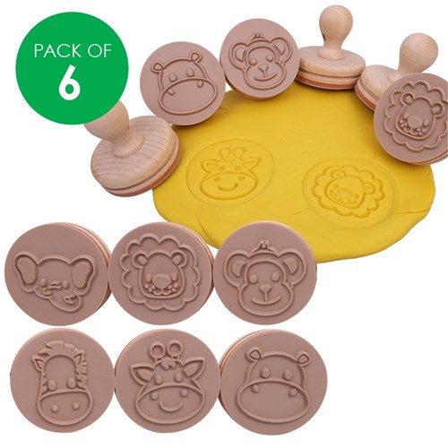 Wooden Stamps - Jungle Animals - Pack of 6