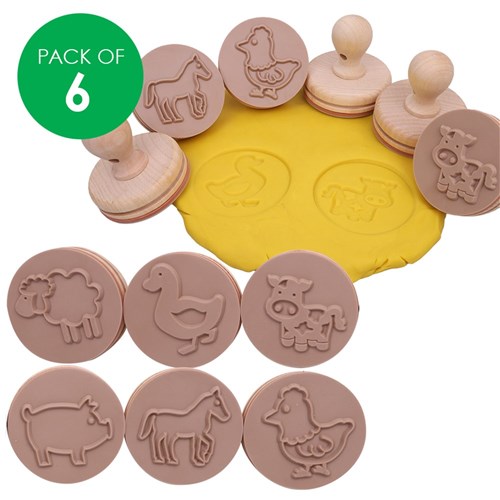 Wooden Stamps - Farm Animals - Pack of 6