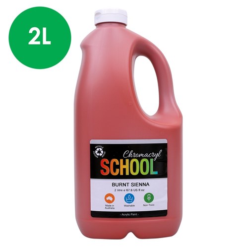 Chromacryl School Acrylic Paint - Burnt Sienna - 2L