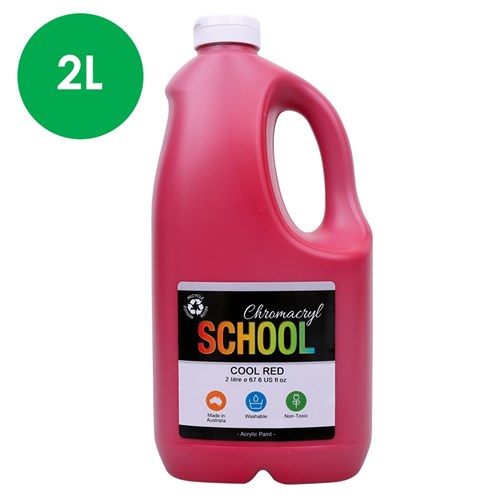 Chromacryl School Acrylic Paint - Cool Red - 2L
