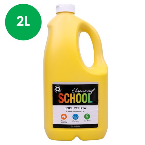 Chromacryl School Acrylic Paint - Cool Yellow - 2L