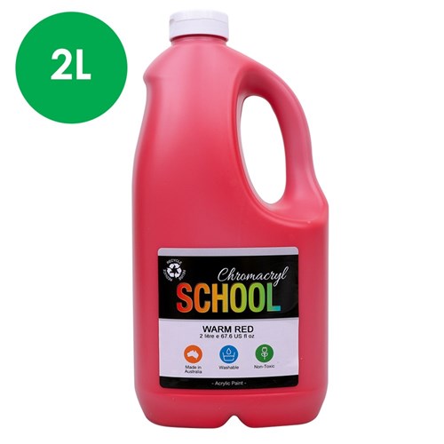 Chromacryl School Acrylic Paint - Warm Red - 2L