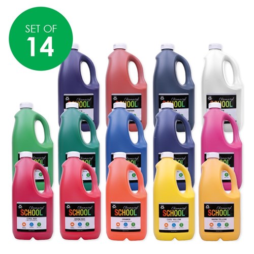 Chromacryl School Acrylic Paint - 2L - Set of 14 Colours