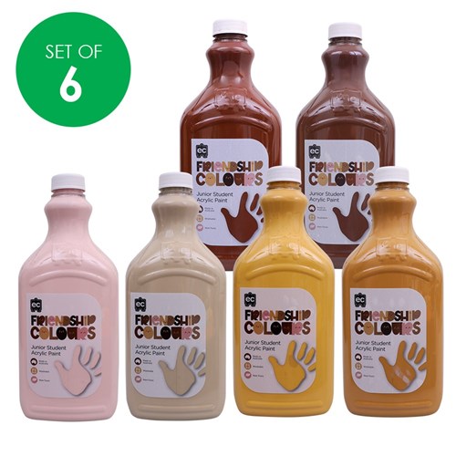 EC Friendship Colours Acrylic Paint - 2L - Set of 6 Colours
