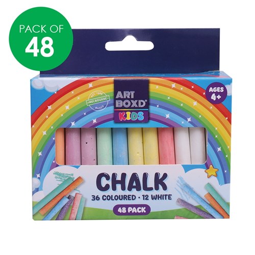 Coloured Chalk - Assorted - Pack of 48