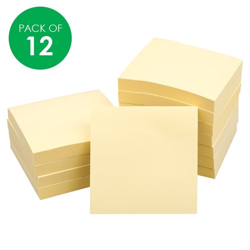 Sticky Notes - Yellow - 100 Sheets - Pack of 12