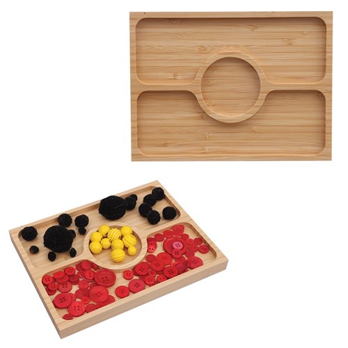 Aboriginal Flag Bamboo Sensory Tray - Each