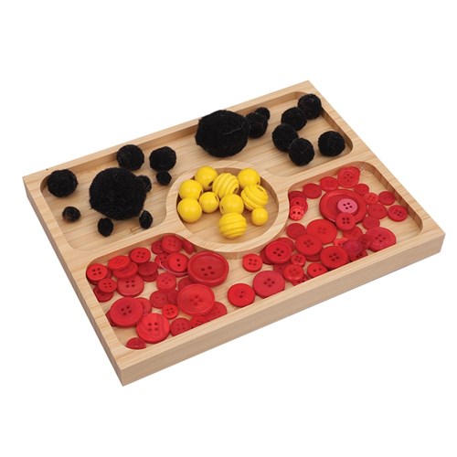 Aboriginal Flag Bamboo Sensory Tray - Each