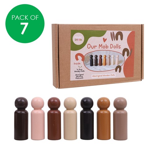 Our Mob Wooden Dolls - Pack of 7