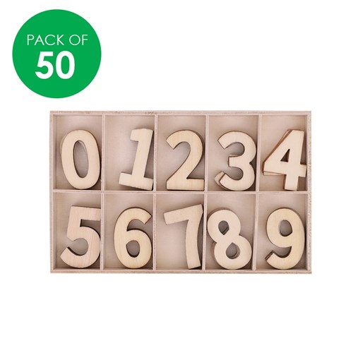Wooden Numbers - Pack of 50
