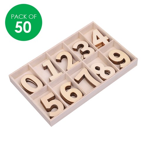 Wooden Numbers - Pack of 50
