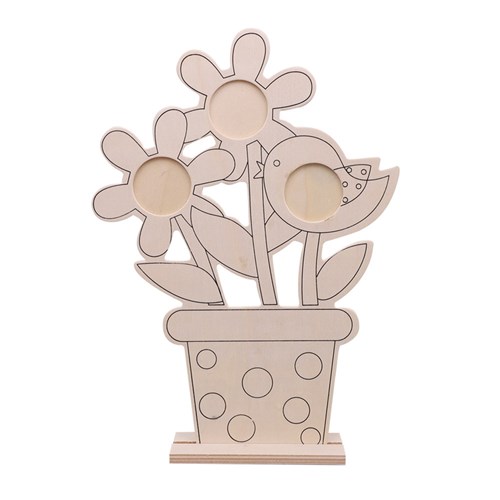 Large Wooden Printed Standing Frame with Paint