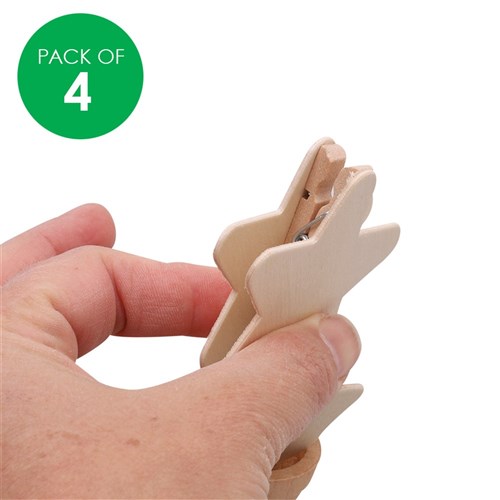 Wooden Mini Pot Photo Clips - Pack of 4