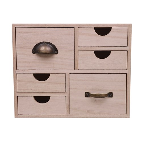 Wooden Desk Organiser - 6 Drawers