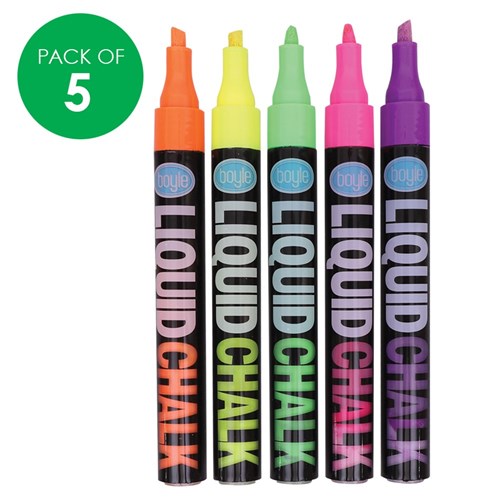 Liquid Chalk Markers - Fluoro - Pack of 5