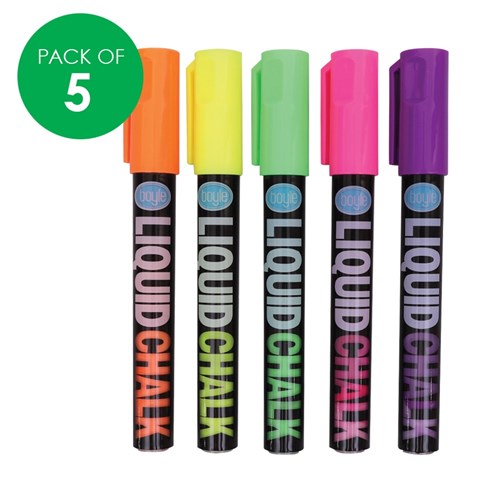 Liquid Chalk Markers - Fluoro - Pack of 5