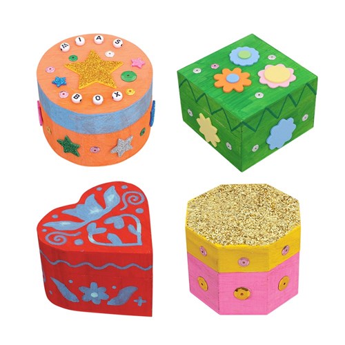 Mini Wooden Boxes - Assorted - Pack of 4