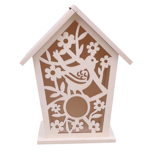 Wooden Birdhouse Storage Box - Cutout Detail - Each