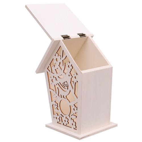 Wooden Birdhouse Storage Box - Cutout Detail - Each