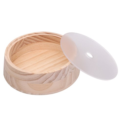 Round Wooden Trinket Box with Acrylic Lid - Each